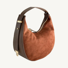 Load image into Gallery viewer, Genoa Suede and Leather Handbag | Cinnamon
