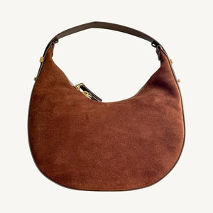 Genoa Suede and Leather Handbag | Cinnamon