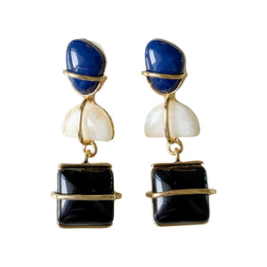 Jessica Stones Earrings | Navy & Black