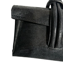 Cargar imagen en el visor de la galería, Wristlet Leather Handbag | Black Snakeskin
