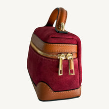 Load image into Gallery viewer, Perugia Suede and Leather Handbag | Red Burgundy and Brown
