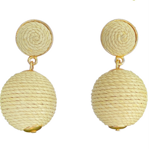 Lantern Raffia Earrings | Natural