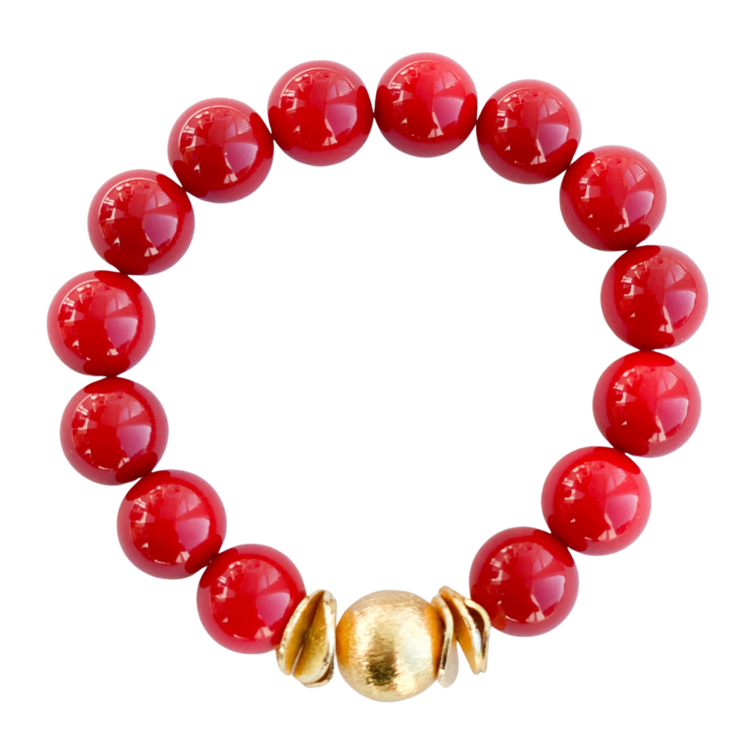 Candace Bracelet Red Christmas  | 12mm