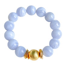Load image into Gallery viewer, Candace Bracelet Blue Lace Agate Full | 12mm
