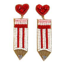 Load image into Gallery viewer, Teacher Love Pencil Earrings
