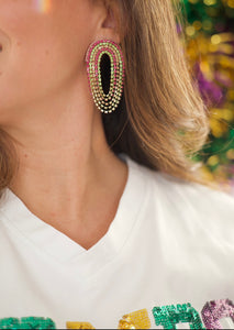 Mardi Gras Rhinestones Earrings