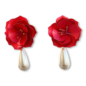 Kentucky Derby Red Rose Earrings