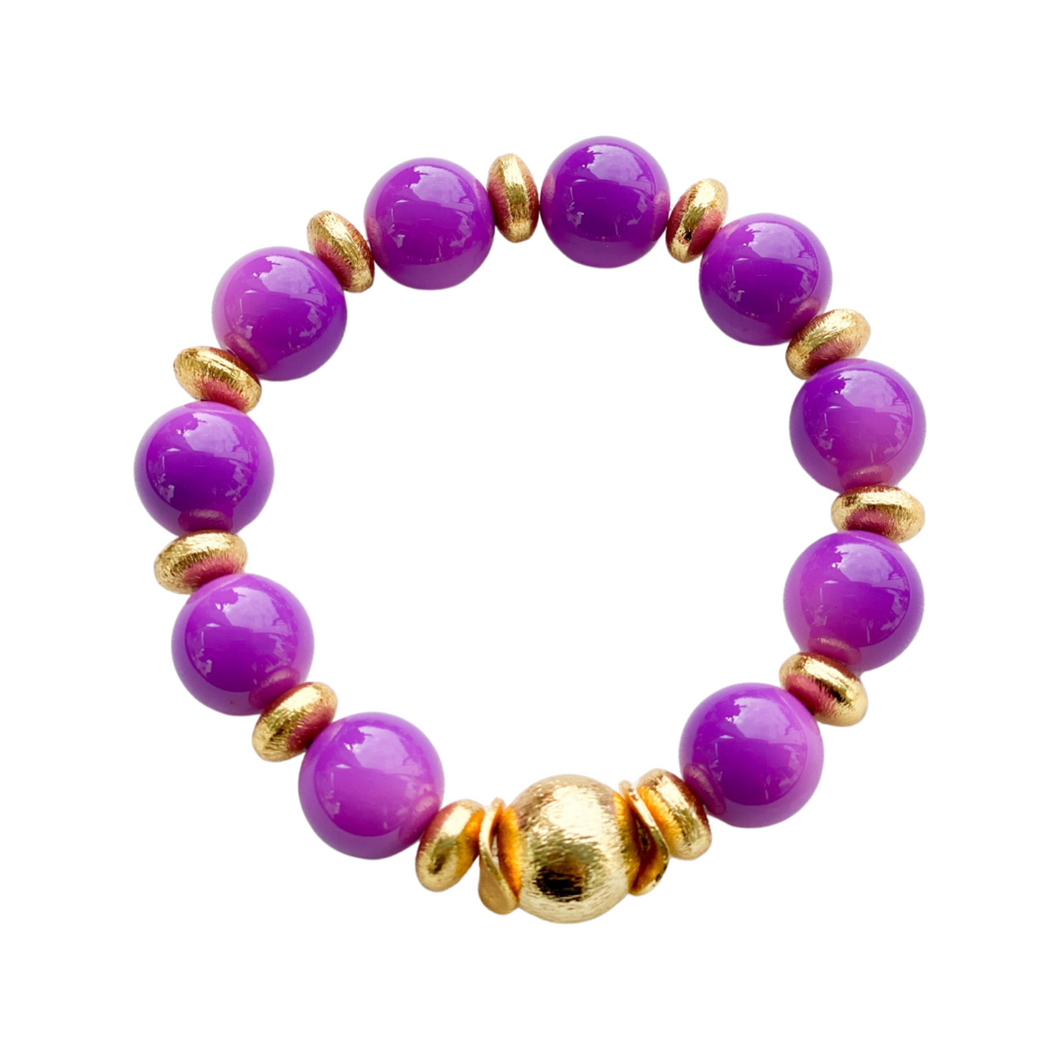 Candace Bracelet Purple & Gold | 12mm