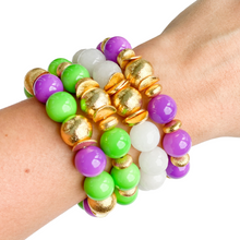 Load image into Gallery viewer, Candace Bracelet Mardi Gras Edition &amp; Gold | 12mm
