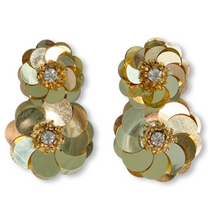 Load image into Gallery viewer, Bloom Sequin Flower Earrings | Gold
