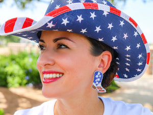 USA Cowgirl Boot Stud Earrings