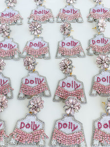 Pendientes de chaqueta con flecos Dolly rosa