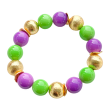 Load image into Gallery viewer, Candace Bracelet Mardi Gras Edition &amp; Gold | 12mm
