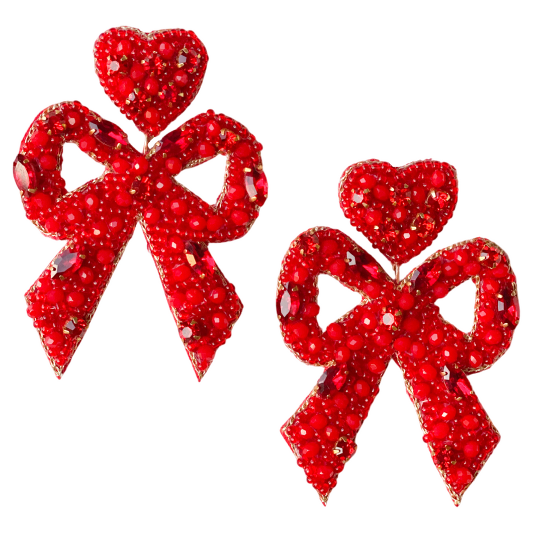 Valentines Hayley Bow Earrings
