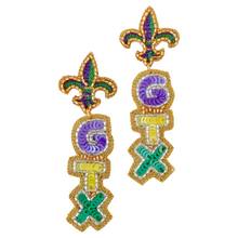 Load image into Gallery viewer, GTX - Galveston Mardi Gras Earrings
