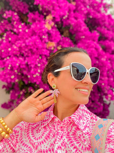 Las Brisas Pink Palm Earrings