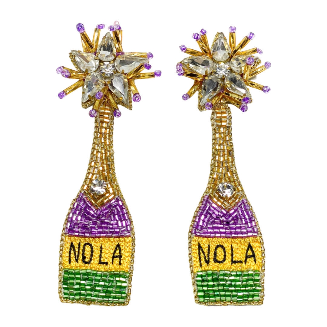 NOLA Champagne Bottle Earrings – Gaby Grace