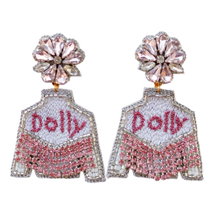 Pendientes de chaqueta con flecos Dolly rosa