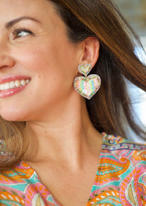 Pastel Sequins Heart Earrings