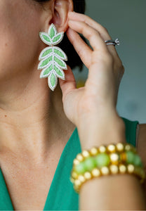 Lilly Raffia Earrings | Green