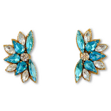 Load image into Gallery viewer, Lumiere Stud Earrings | Azure Blue and Clear
