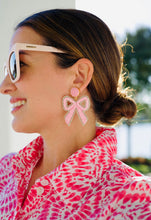 Load image into Gallery viewer, Bow Raffia Earrings | Light Pink
